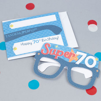 70th Birthday Card Glasses For Him, 2 of 3