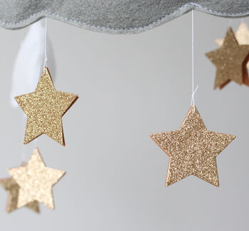 Personalised Cloud Star And Moon Baby Mobile, 3 of 9