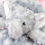 Personalised Grey Fluffy Elephant Comforter, thumbnail 2 of 7