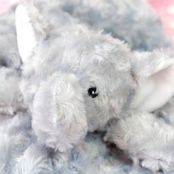 Personalised Grey Fluffy Elephant Comforter, 2 of 7