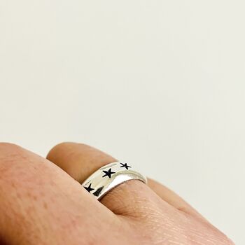 Wide Sterling Silver Star Ring, 2 of 2