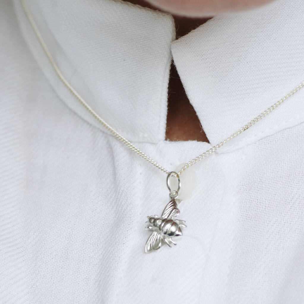 sterling silver bee necklace by amulette | notonthehighstreet.com