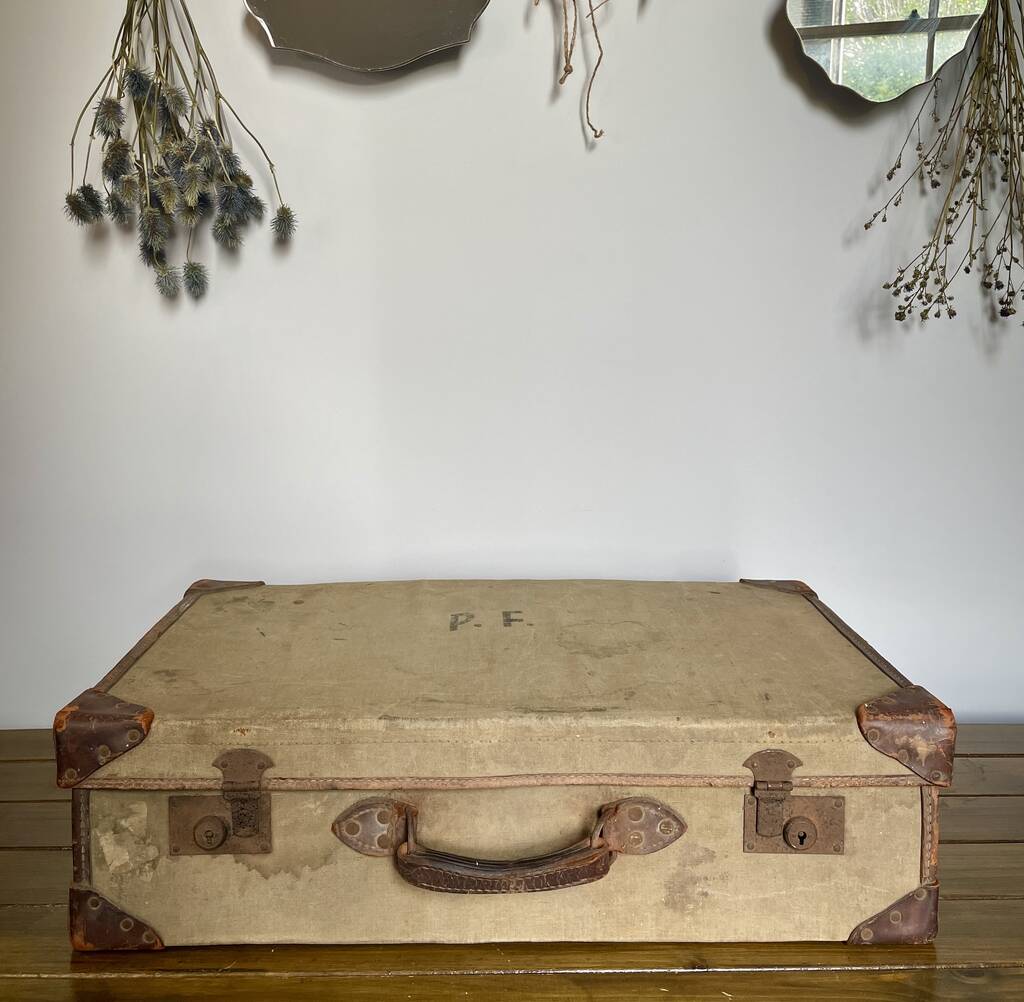 Vintage Army Suitcase By Ev Home