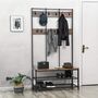 Large Coat Tree Shelf Rack Stand And Shoe Bench, thumbnail 1 of 6