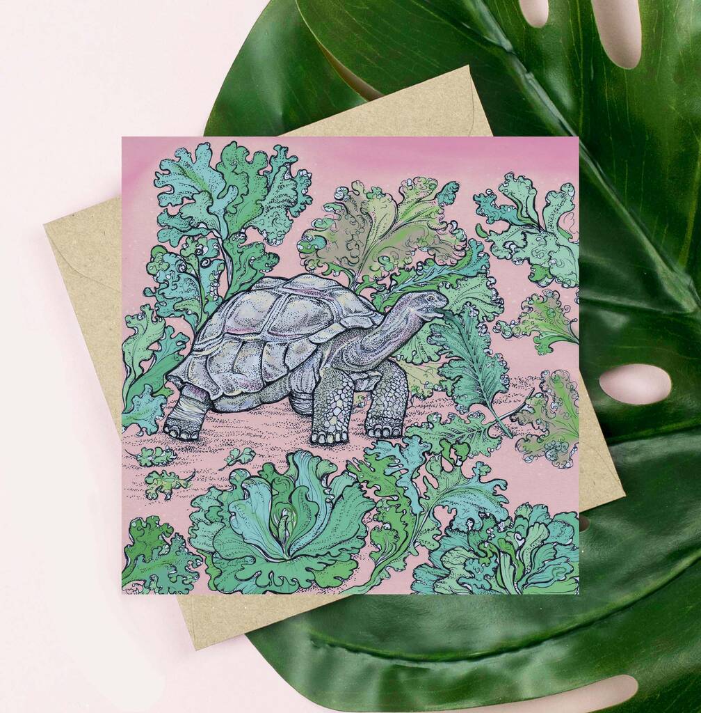 'Tortoise And Lettuce' Greeting Card