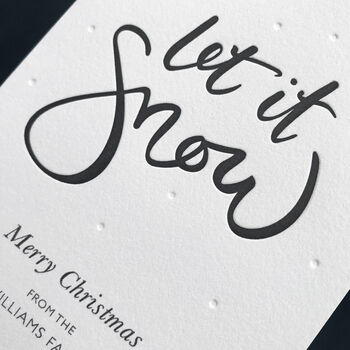 Personalised Snow Letterpress Christmas Cards, 2 of 3