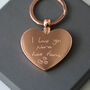 Hearts Keychain With Handwriting Personalised Engraving, thumbnail 6 of 8