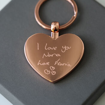 Hearts Keychain With Handwriting Personalised Engraving, 6 of 8