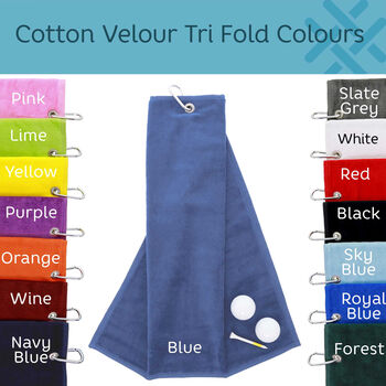 Cotton Velour Tri Fold Golf Towel, 6 of 7