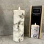 20cm Marbled Grey LED Pillar Candle – Real Wax, thumbnail 2 of 12
