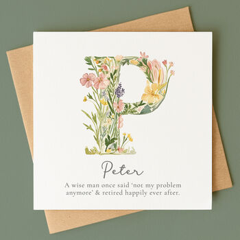 Personalised Botanical Retirement Card, 2 of 4