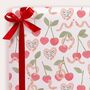 Three Sheets Of Cherry And Worm Wrapping Paper, thumbnail 1 of 2