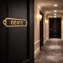 Classic Brass Gents Toilet Door Plaque With Black Finish, thumbnail 3 of 7