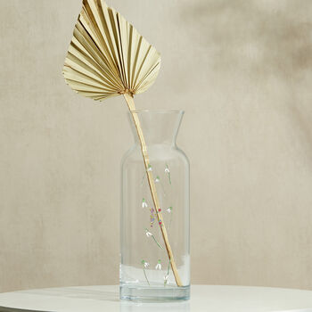 Personalised Birth Flower Stems Glass Vase, 3 of 9