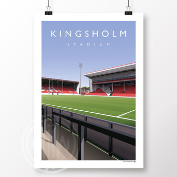 Kingsholm Stadium View From The Shed Gloucester Rugby Poster, 2 of 6