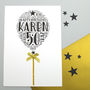 50th Happy Birthday Balloon Sparkle Card, thumbnail 2 of 12