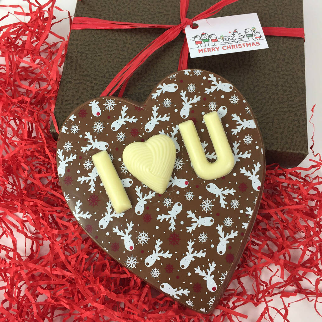 Personalised Milk Chocolate Christmas Heart Gift By Cocoapod Chocolates