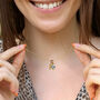 Gold Plated Initial And Birthstone Charm Necklace, thumbnail 2 of 5