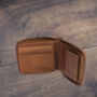 Men's Zip Around Cognac Leather Wallet Soft Leather Rfid Protected, thumbnail 7 of 7
