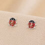 Sterling Silver Ladybird Stud Earrings, thumbnail 1 of 7