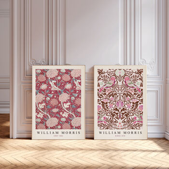 Set Of Two William Morris Cray And Birds Pattern Flower Art Print, 2 of 4
