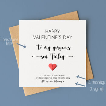 Personalised Valentine's Day Card For Son, 2 of 5