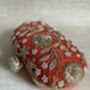 Orange Raw Silk Oval Pearl Clutch Bag, thumbnail 3 of 10