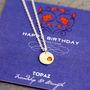Mini Birthstone Disc Necklace On Gift Card, thumbnail 7 of 12