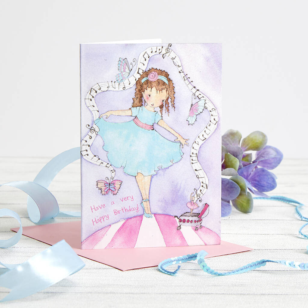 Turquoise Ballet Birthday Card, 1 of 3