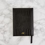 Leather Everyday Journal : Black Croc , Personalised, thumbnail 2 of 5