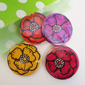 70s Vintage Style Anemone Flower Badge Set, 2 of 7