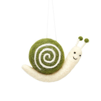 Garden Snail Felt Christmas Tree Decoration, 2 of 2