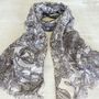Brown Artistic Floral Print Scarf, thumbnail 2 of 5
