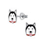 Husky Dog Sterling Silver Earrings, thumbnail 3 of 7