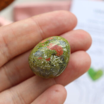 Unakite Crystal Tumblestone Gift With Pouch And Card, 4 of 6