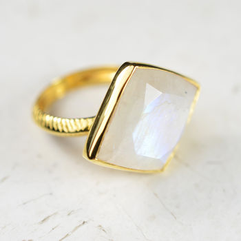 Phoenix Ring Moonstone And Gold, 2 of 3