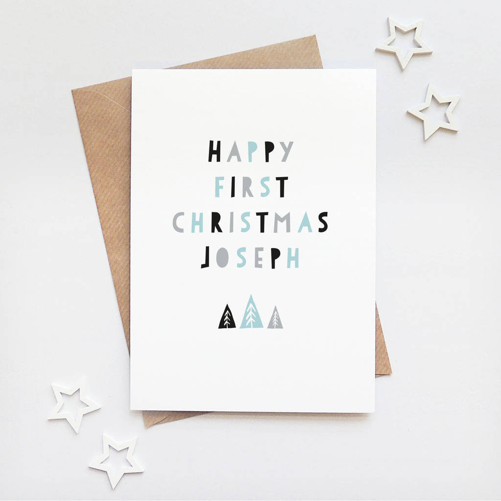 Scandi Style Personalised Baby s First Christmas Card