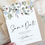 'Periwinkle Foliage' A6 Save The Date Card, thumbnail 1 of 2
