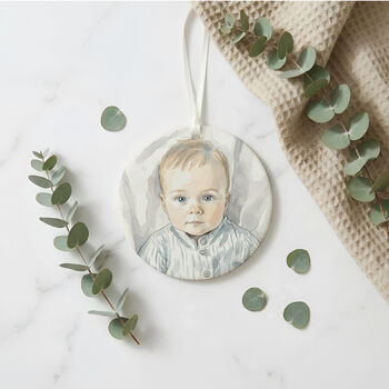 First Father's Day Ceramic Photo Ornament With Message, 3 of 7