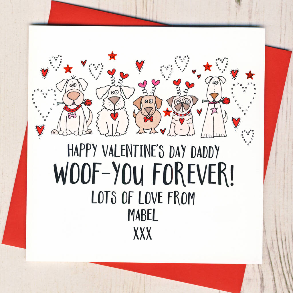 Personalised Valentine Card From The Dog Or Dogs By Eggbert & Daisy