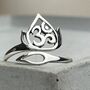 Silver Open Ring Om Lotus 925 Sterling Silver Jewellery, thumbnail 1 of 9