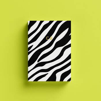 Personalised Custom Name Zebra Print A5 Notebook, 2 of 5
