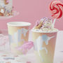 Iridescent Foiled Unicorn Pastel Tassel Paper Cups, thumbnail 1 of 3