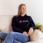 Be Kind Embroidered Letters Sweatshirt Navy, thumbnail 2 of 4