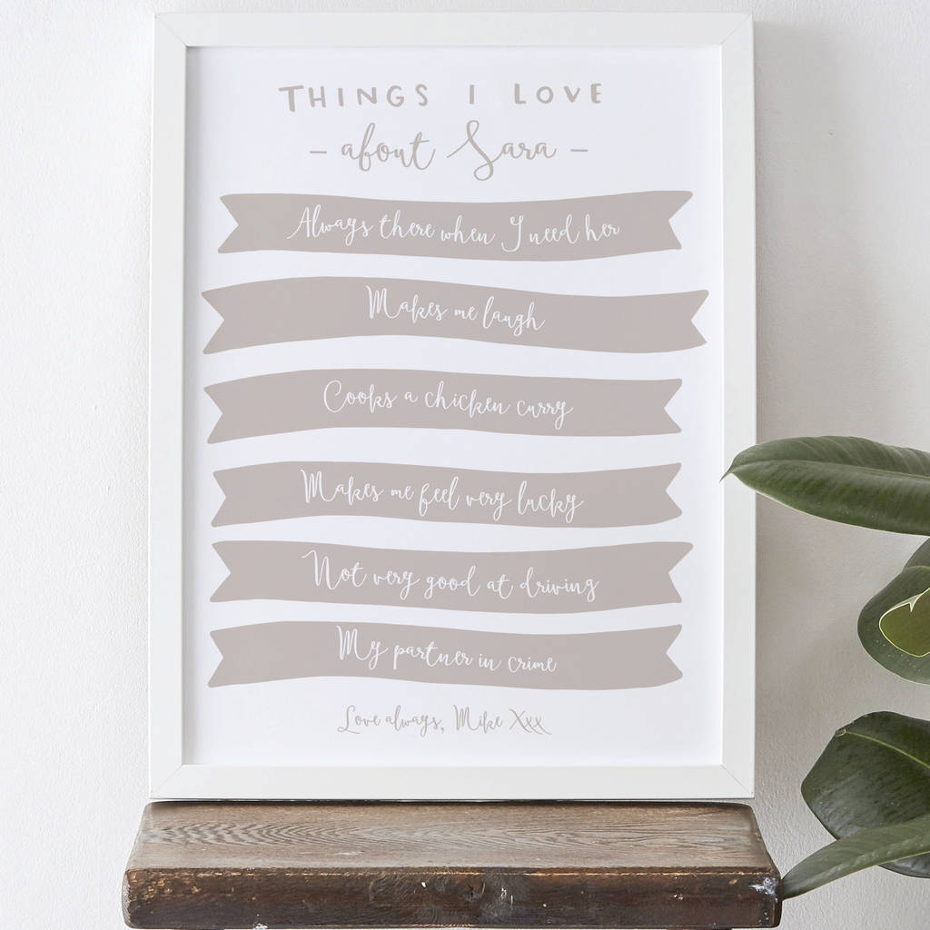 Things I Love About Girlfriend Print, 1 of 3