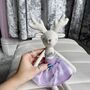 Christmas Linen Ballerina Reindeer Soft Toy, thumbnail 5 of 9