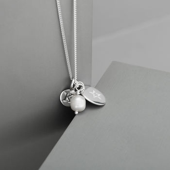 Sterling Silver Personalised Star Pearl Necklace, 3 of 3