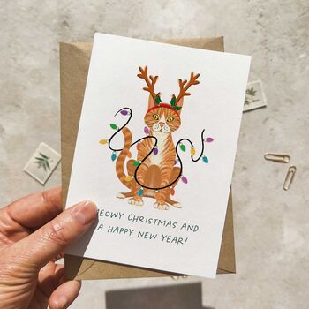 Set Of Eight Cats In Hats Christmas Cards, 6 of 8