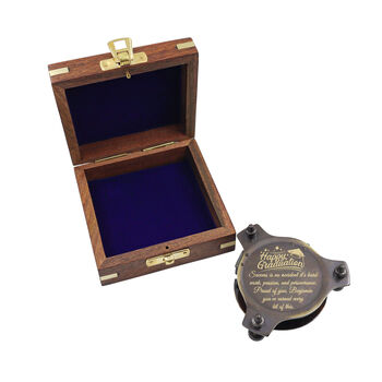 Personalised Three Inch Adjustable Gunmetal Sundial Compass Gift, 8 of 12