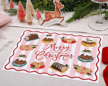 Christmas Placemats With Pink Food Design, 2 of 3